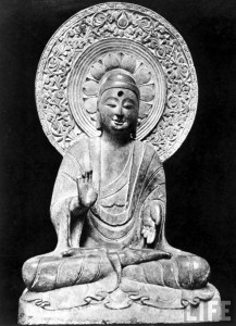 Life sized statue of the Buddha from the Tang Dynasty period (618-906 AD)